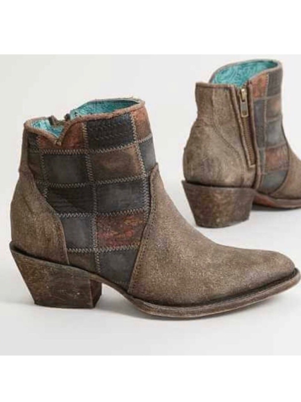CORRAL Patchwork Leather Western Boho Ankle Boots Sz. 7
